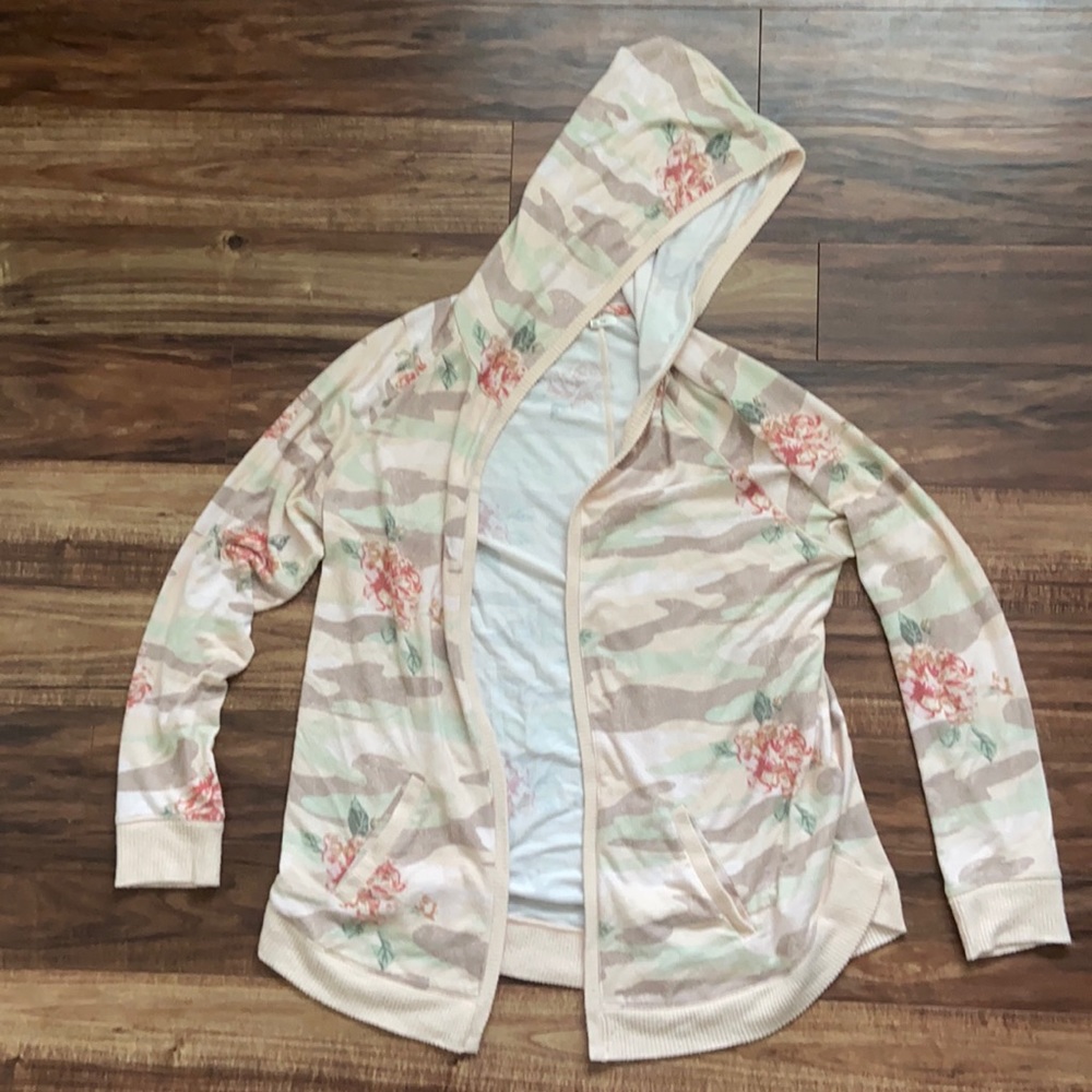Open Front Hooded Cardigan